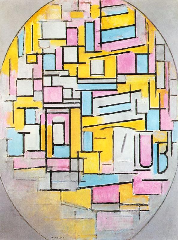 Piet Mondrian Composition with Oval in Color Planes II oil painting image